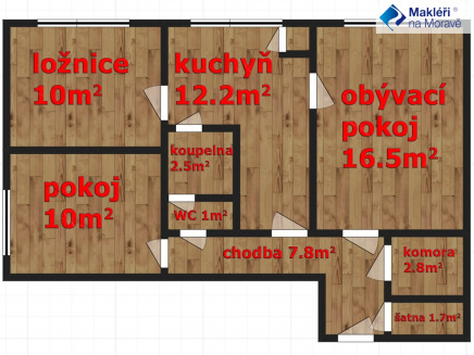 Prodej bytu 3+1, 65 m2, L. Váchy, Zlín